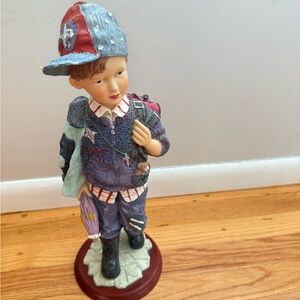 Detailed school boy with backpack